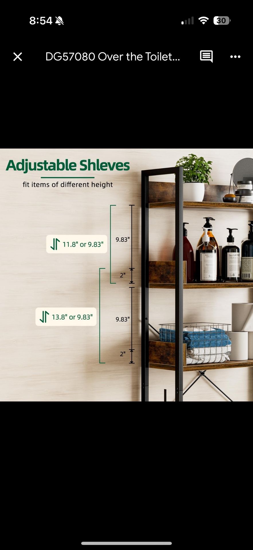 Over The Toilet Shelves New