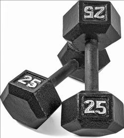 CAP Barbell Cast Iron Hex Dumbbell 25 lb pair
