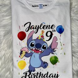 Custom made Stitch Theme Birthday Shirt 🥳💞 Thanks for ordering