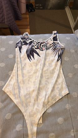 Leopard Print Bodysuit with Tiger Graphic