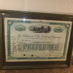 Antique 1905 Baltimore Ohio Railroad 100 Stock Certificate 
