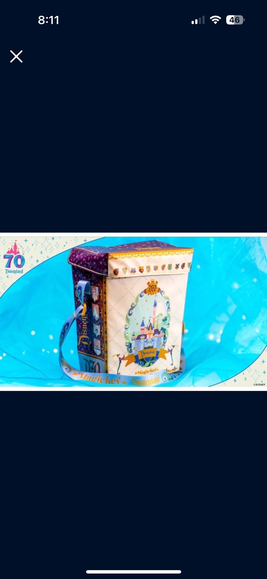 Disneyland Magic Key 70th Anniversary Popcorn Insulated Bag