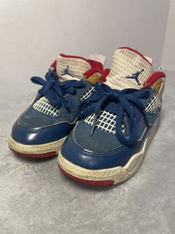 Jordan 4 Retro Messy Room Unisex Toddler Shoes Size 9c Blue Red Preowned