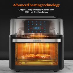 Air Fryer Oven Large 20 QT, 10-in-1 Toaster Oven Air Fryer Combo with Window for Family, Airfryer Oven with Rotisserie, 3 Dehydrating Racks