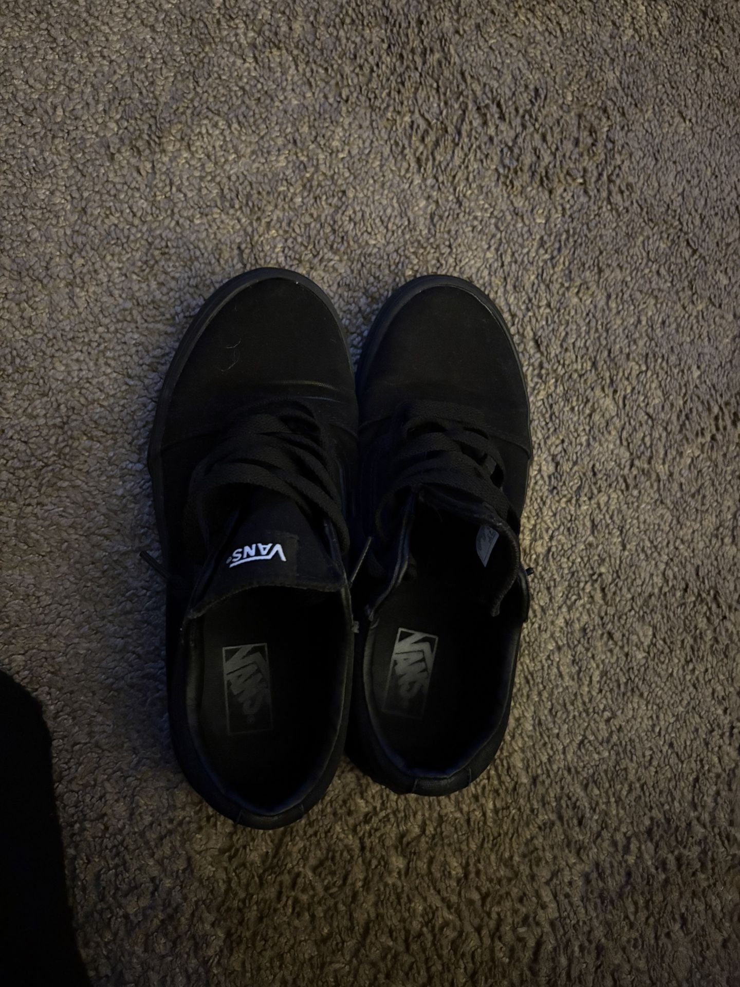 All Black Vans Size 4.5 Boys Size
