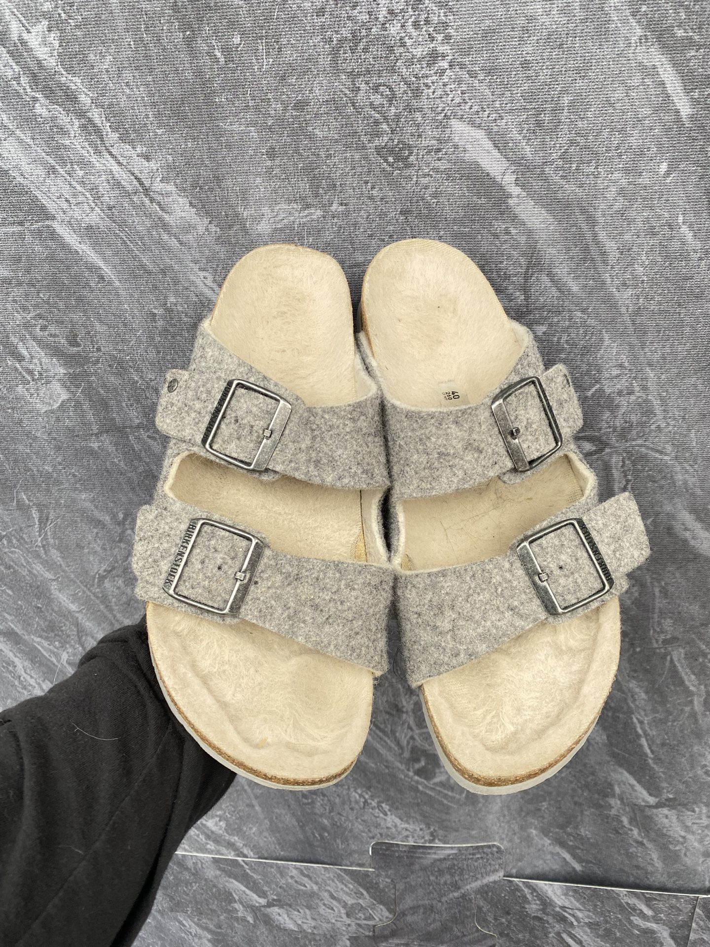 Birkenstock Arizona Rivet Wool Shearling Sandals