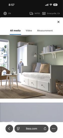 IKEA Hemnes Daybed Trundle w/3 drawers & 2 mattresses