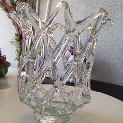 (12”W x 12”H). Crystal Basket / Vase Decor.