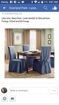 6 Chair covers navey blue similar to the picture