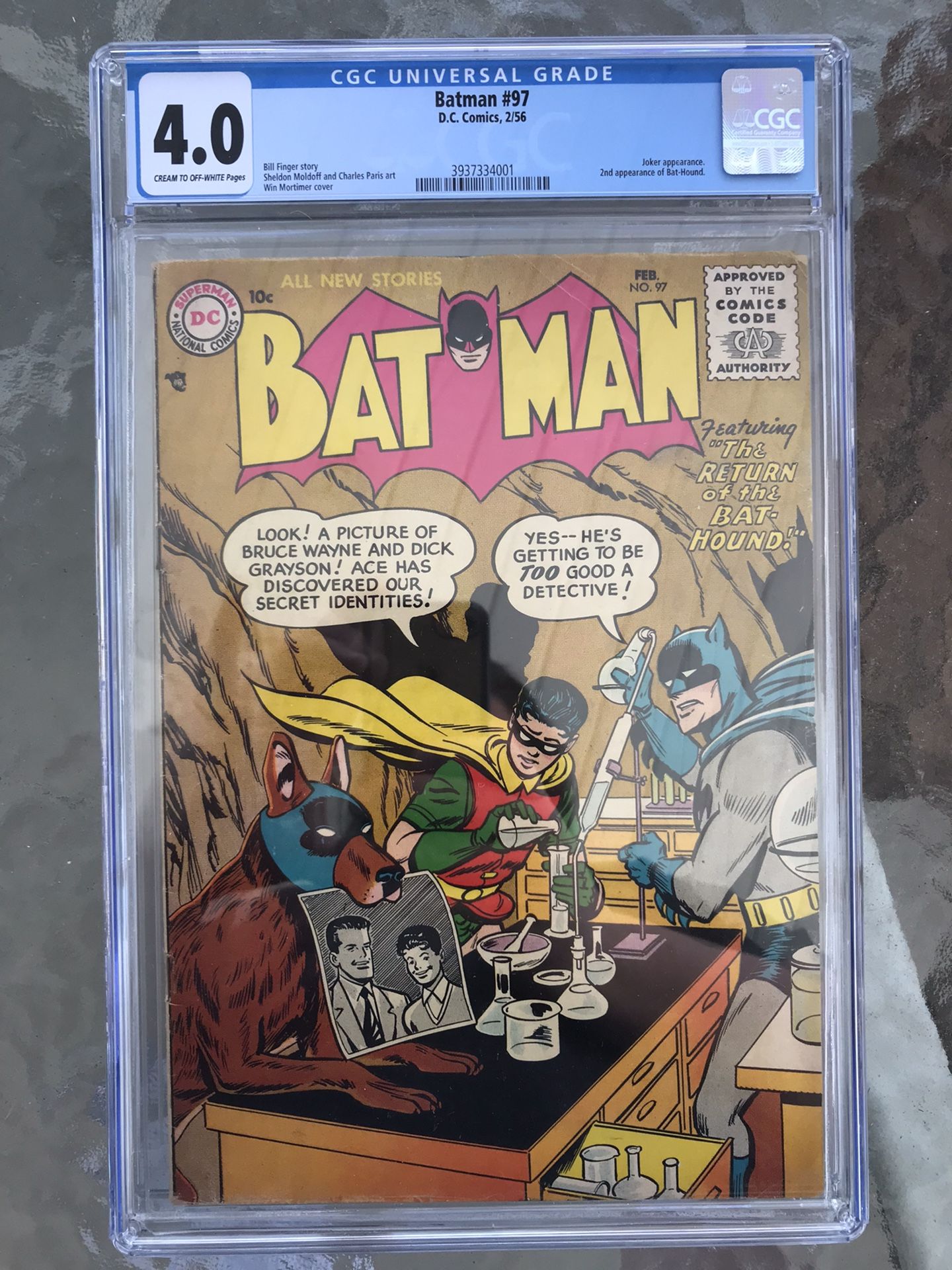 Batman #97 (1956) CGC 4.0 — 2nd Ace the Bat hound app.; Joker appearance; Finger