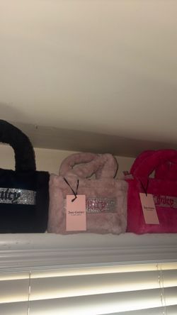 🩷 Juicy Couture Fluffy Tote Bag Bundle – 3 New Bags with Tags 🖤