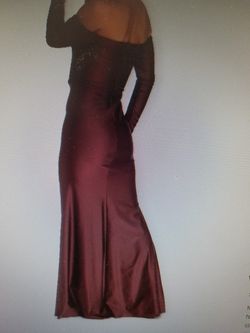 Formal burgunady off the shoulder dress
