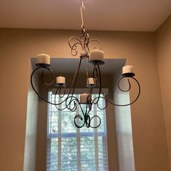 Vintage Rod Iron Rustic Chandelier Candelabra