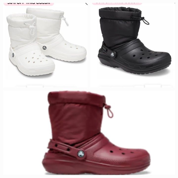 New Crocs Lined Boots Men's Size 10 Or Women's Size 12 $60 Each