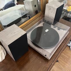 Crosley C62B-GY Record Player Turntable With Speakers