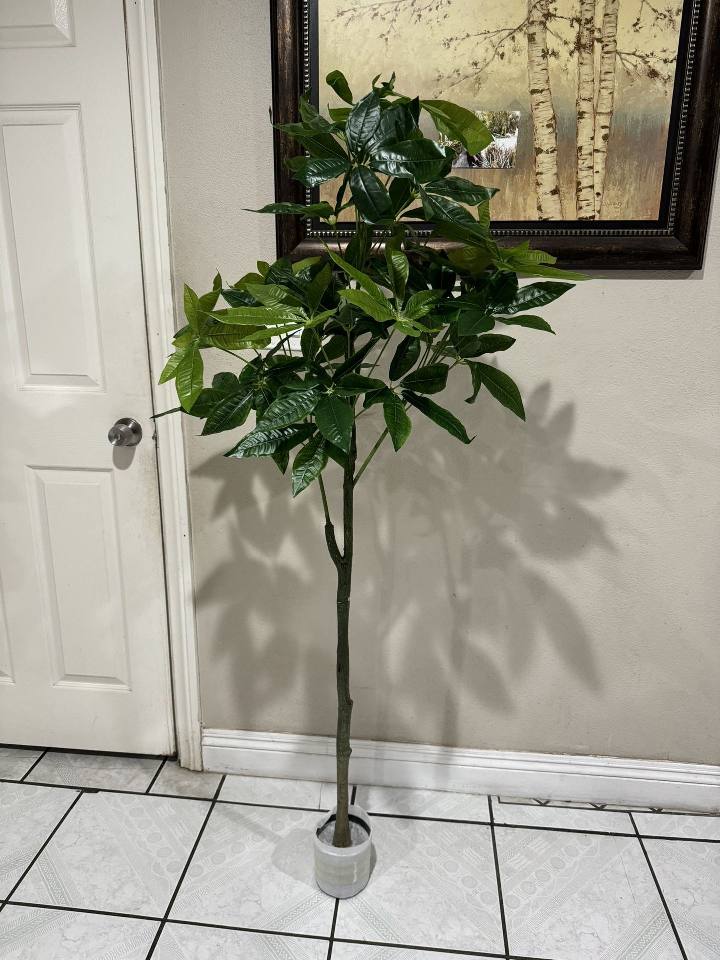 Faux Money Tree Almost 5 Feet Artificial Tree Indoor 5Ft Fake Money Tree Tall Floor Plants Artificial Spring Big Silk Trees Outdoor Pachira Aquatica f