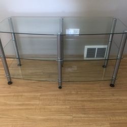 Glass TV Stand $50 (heavy Glass & Metal) 