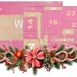 Makeup Advent Calendar 2025, 24 Days Christmas Holiday Xmas Countdown Calendar 