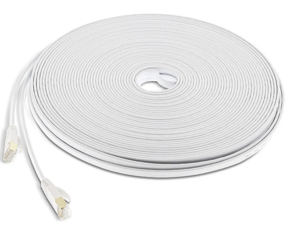 Cat 6 CAT6 Ethernet Cable Cord 150 ft White internet Network Cable High Speed US