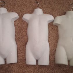 3 Kids Mannequin Torsos. Metal Milk Crate