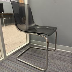 Modern Cantilever Guest Chair – Smoked Acrylic