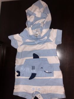 Baby boy clothes shark onesie