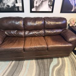brown leather couch