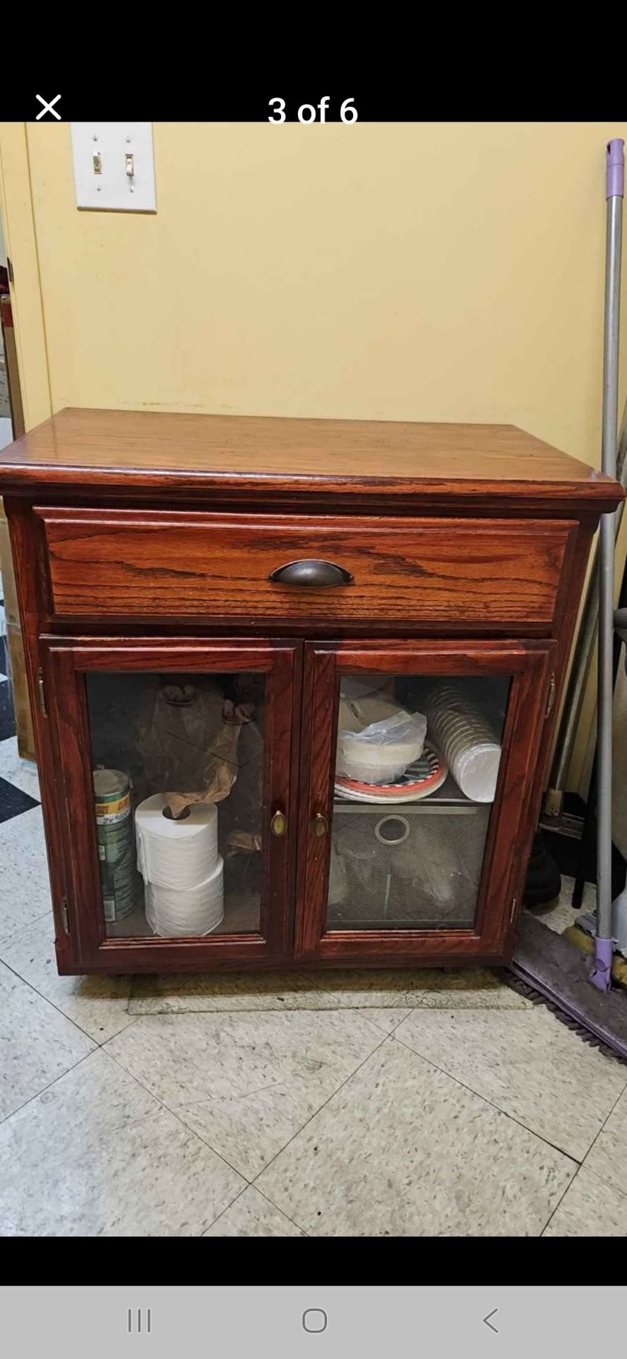 Wood Storage Cabinet on Wheels