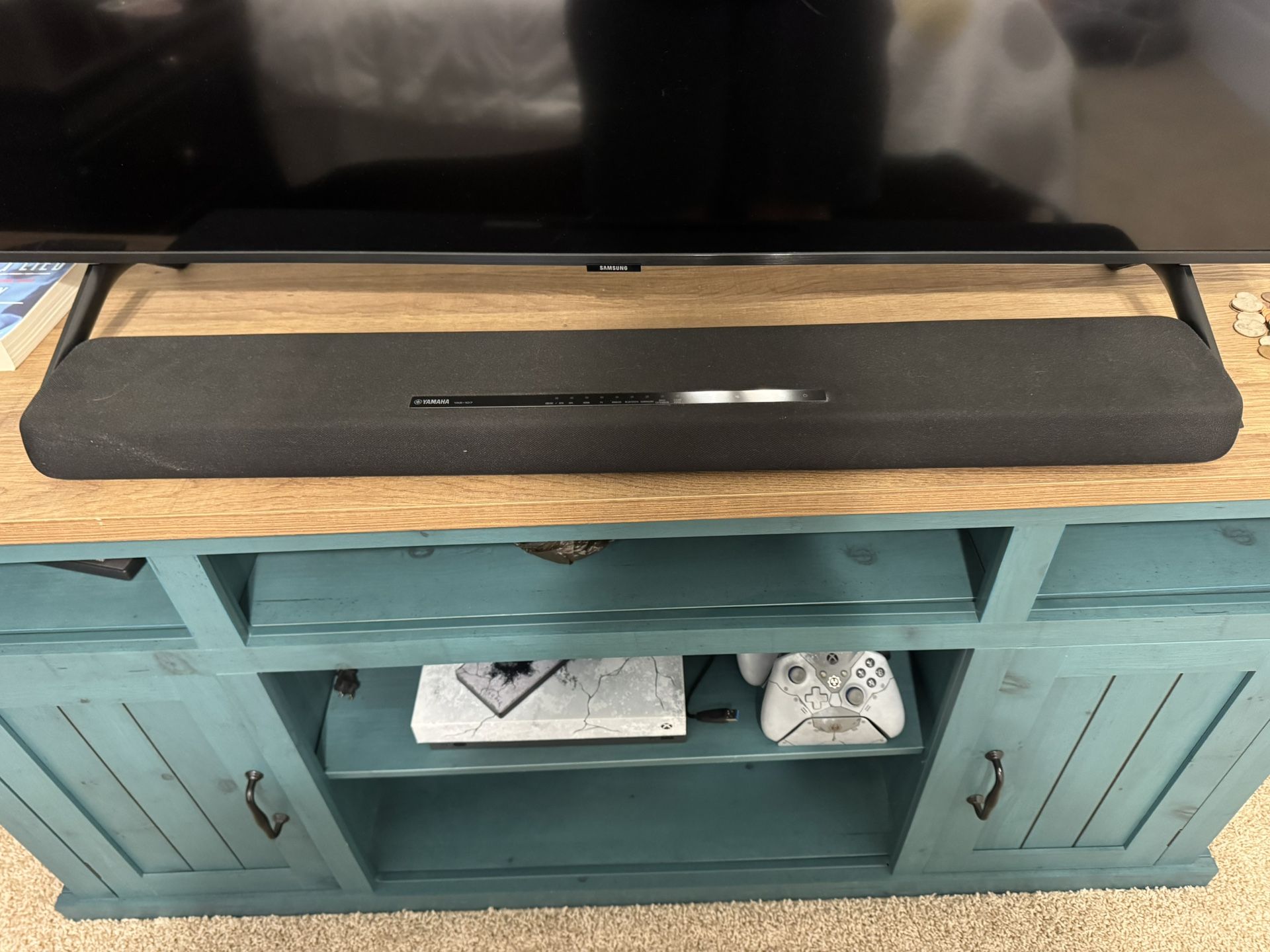 YAMAHA SOUNDBAR TV SOUND SYSTEM YAS-107 REMOTE COMPLETE USED