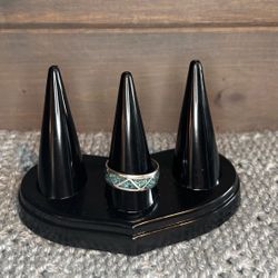 Vintage Navajo Inlaid Turquoise Chips Ring
