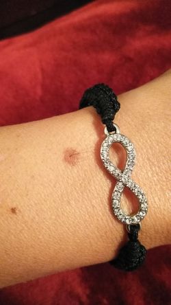 Rhinestone Infinity Rope Bracelet
