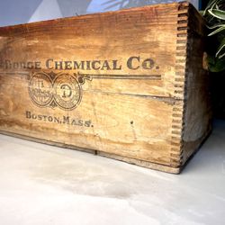 Antique The Dodge Chemical Co. Wooden Crate - Boston, Mass. - Early 1900s Industrial Box