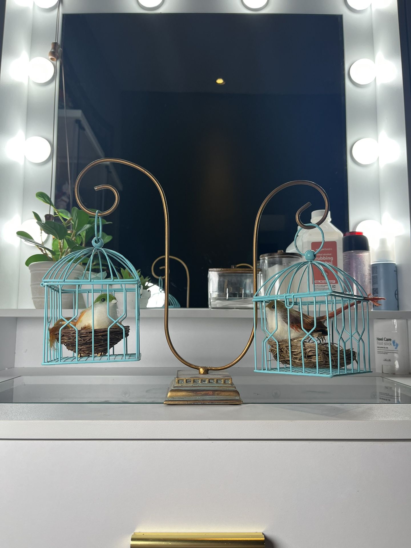 Hanging Caged Bird House Decoration