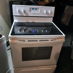 Whirlpool White Glass Top Range (Stove/Oven) - Can Deliver 