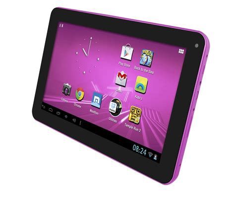 Black and pink digital tablet.