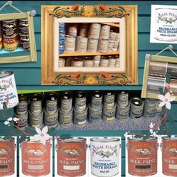 General Finishes Chalk & Milk  Paint, Brushable white enamel, wood stain