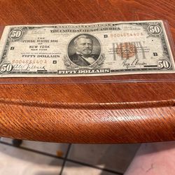 1929  $50 Bill. National Currency.