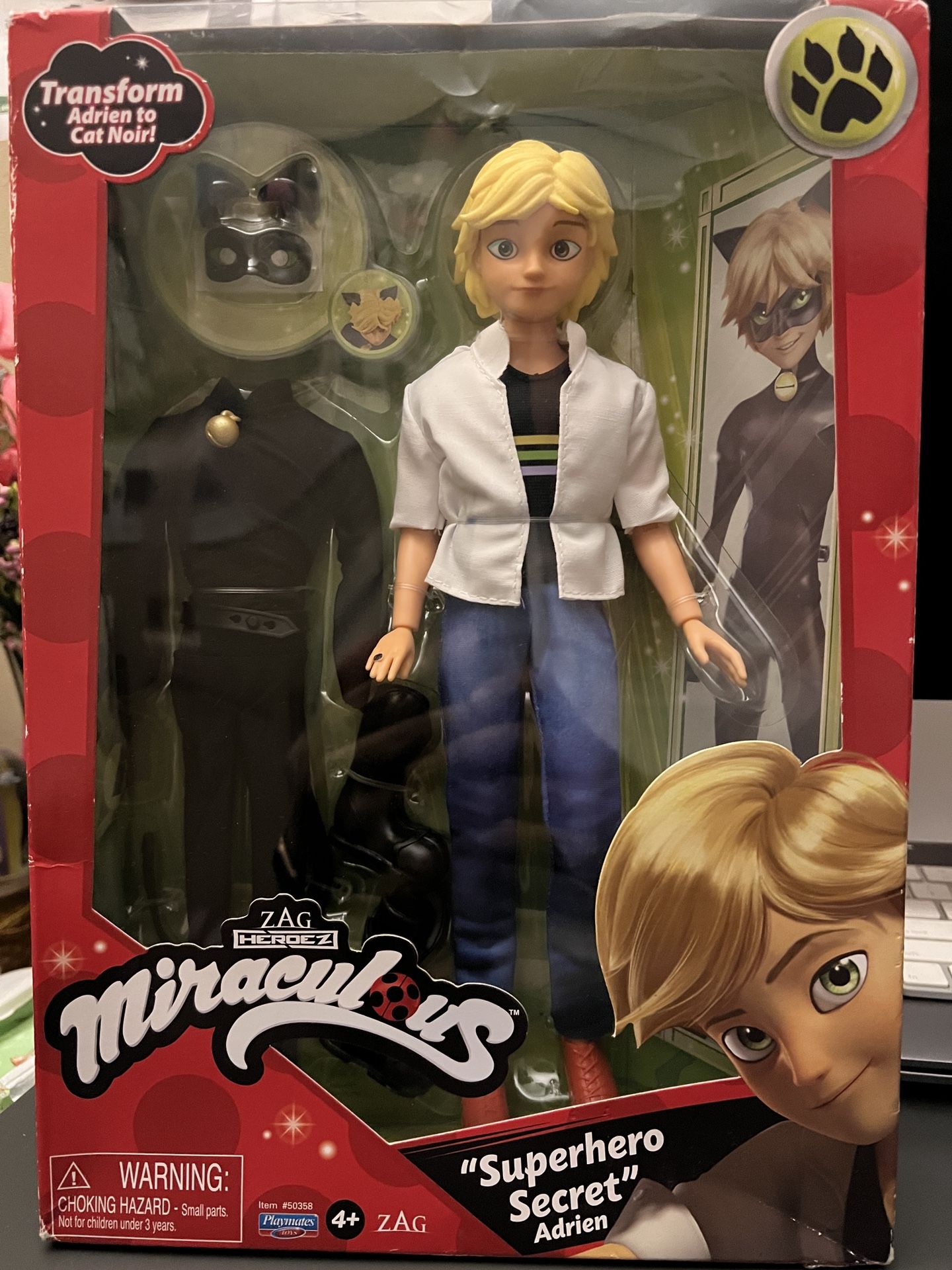 Miraculous “Superhero Secret” Adrien Doll New