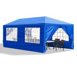Blue Outdoor Party Canopy Tent with Side Walls