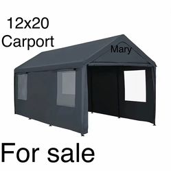 12x20” carport heavy duty Outdoor Gazebo with Removable Sidewalls
