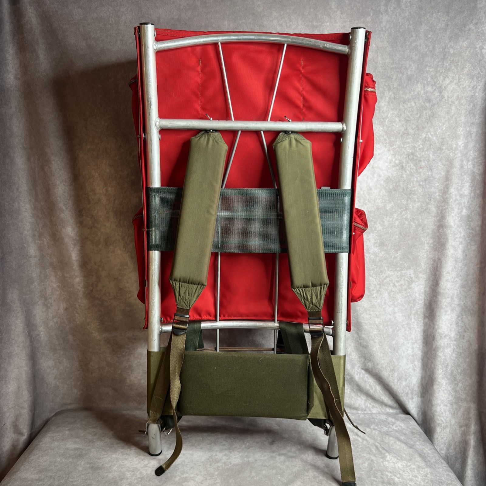 Vintage KELTY External Frame Hiking Backpack Multi Pocket Red