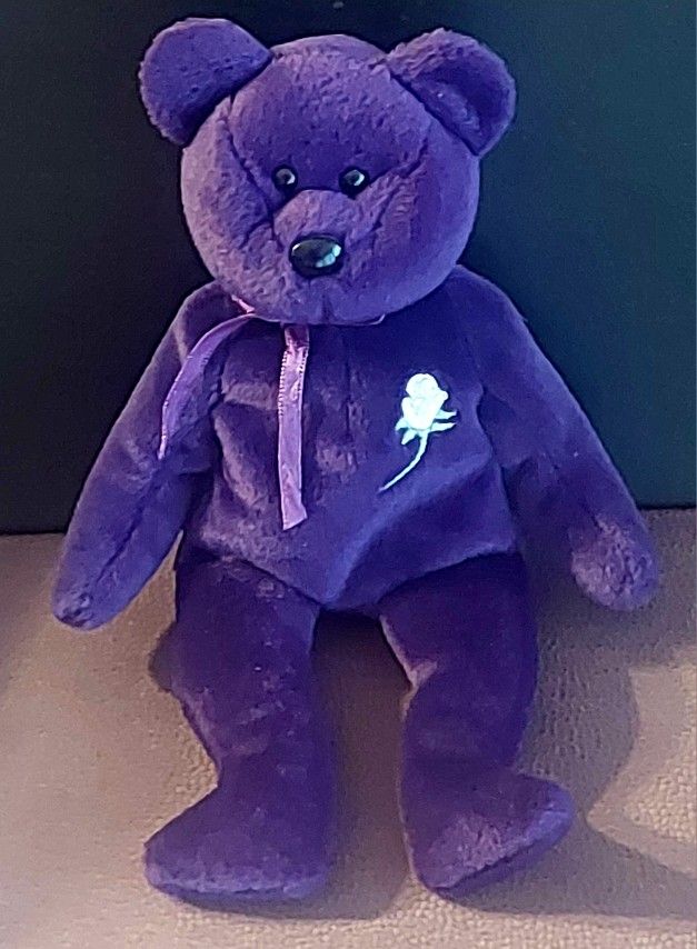 #1 AUTHENTIC TY BEANIE BABY: PRISTINE Princess Diana. Never Handled; Stored Since 1997! All Original, Including P.E. Pellets Inside.