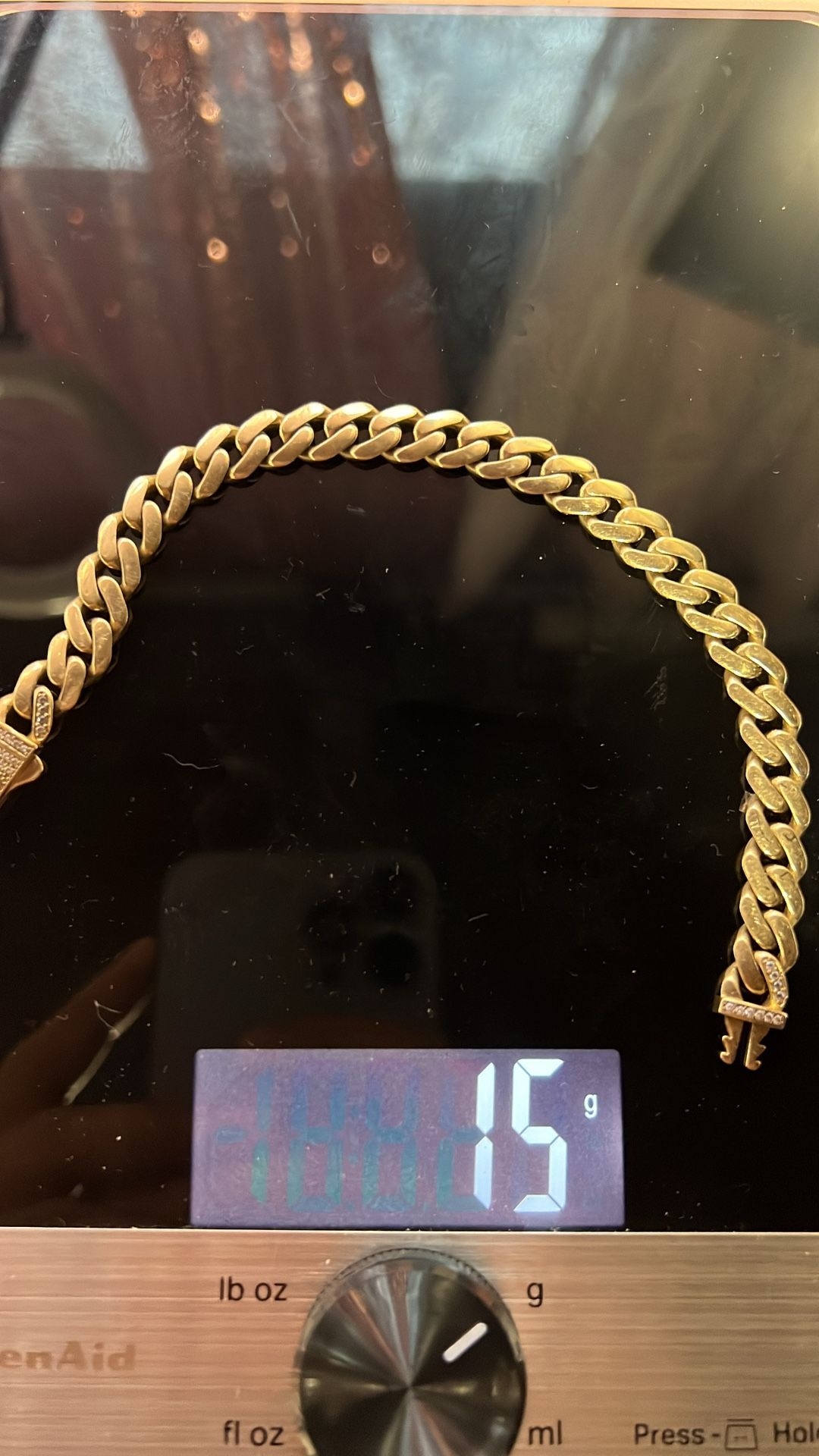 14k solid gold 15g gold cuban link bracelet