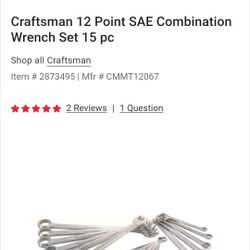 Craftsman 15pc. Wrench Set