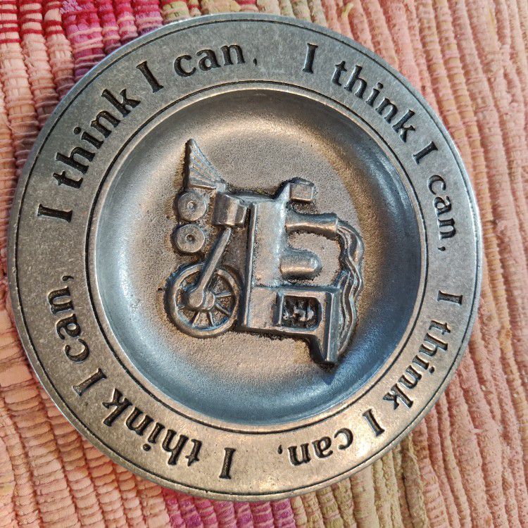 PEWTER CHILD'S TRAIN PLATE