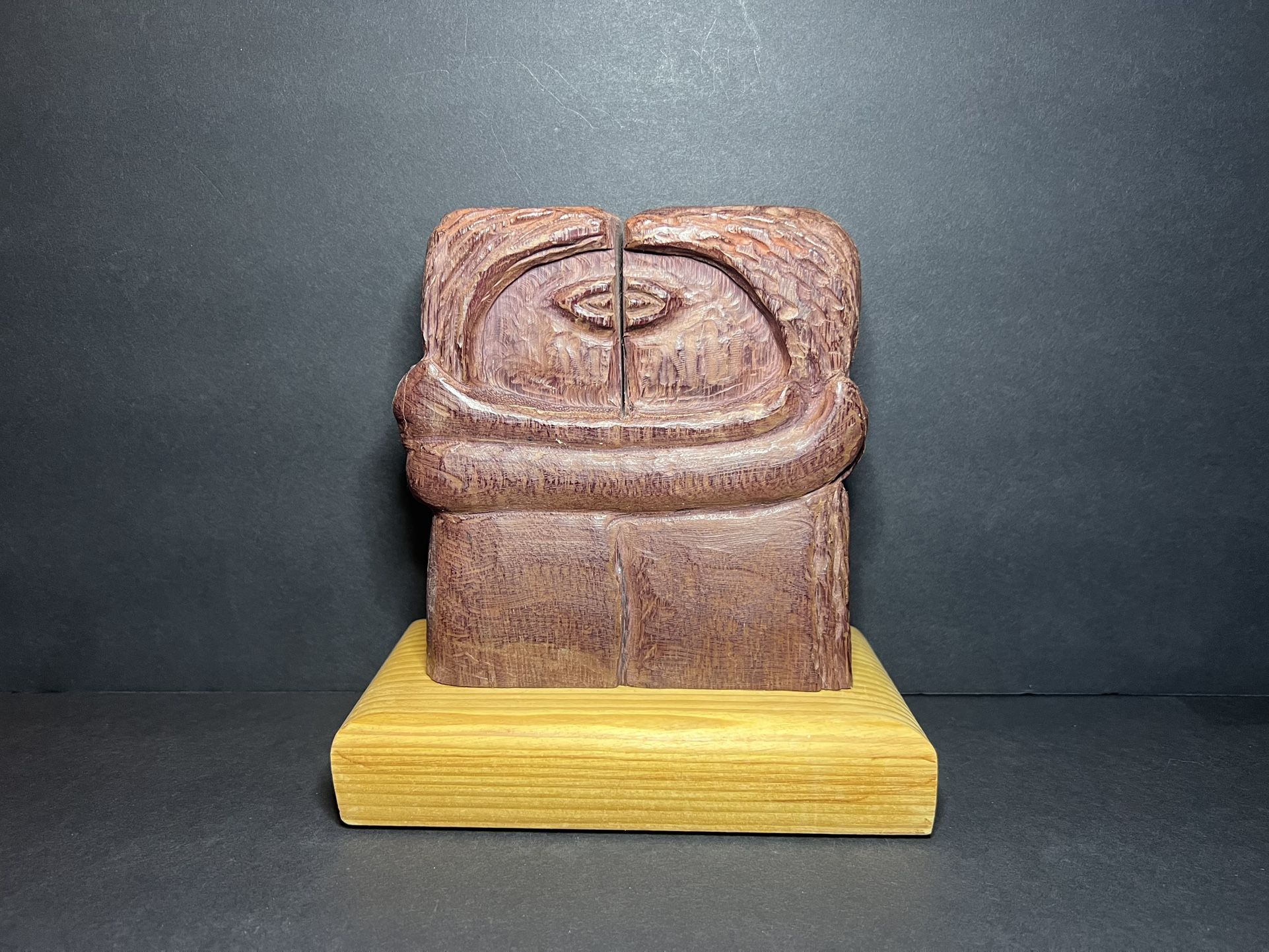 Constantin Brancusi The Kiss Handcrafted Wooden Reproduction Art Sculpture 7.5"