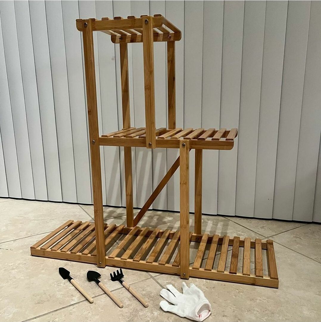 Plant Stand With Potting Tools NEW