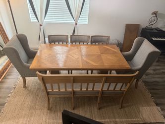 Dining table with leaf seats nine