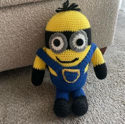 Yellow and blue crocheted Minion