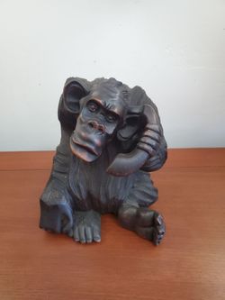 Vintage hand carved monkey
